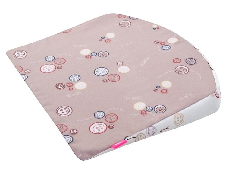 Motherhood, poduszka klin, podróżna, różowe guziki