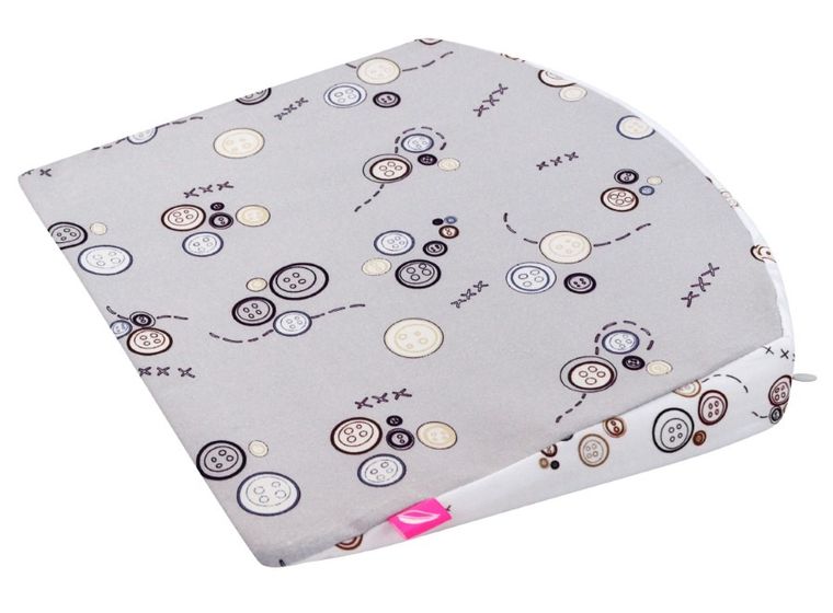 Motherhood, poduszka klin, podróżna, szare guziki