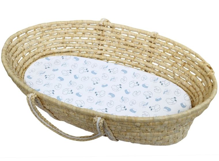 Motherhood, prześcieradło z gumką do gondoli, niebieskie misie, 35-75 cm