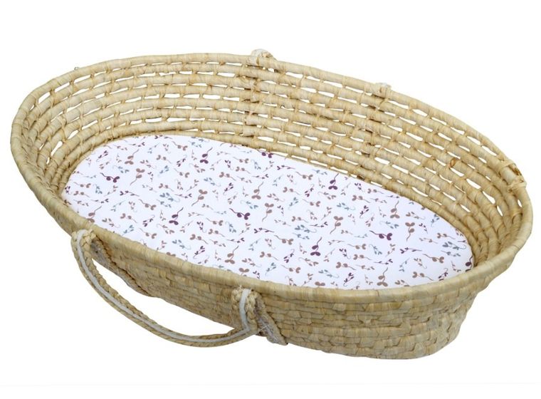 Motherhood, prześcieradło z gumką do gondoli, wrzosowe listki, 35-75 cm