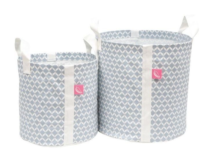 Motherhood, pudełka bawełniane, okrągłe, Classics, niebieskie, 2 szt.