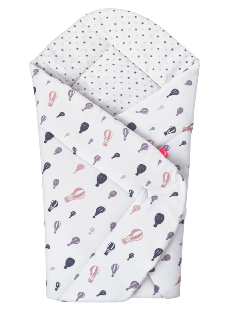 Motherhood, rożek bawełniany, fioletowe baloniki, 75-75 cm