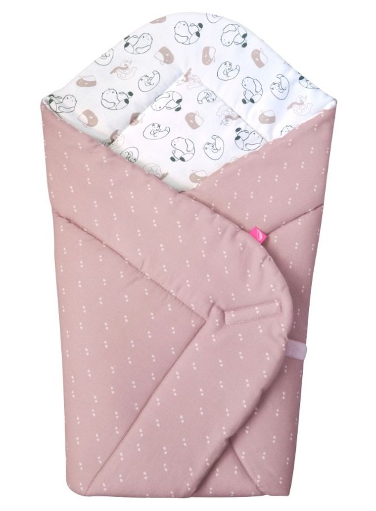 Motherhood, rożek bawełniany, różowe misie, 75-75 cm