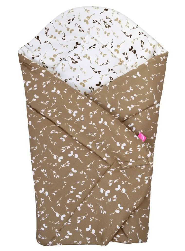 Motherhood, rożek bawełniany, wkład kokosowy, beżowe listki, 75-75 cm