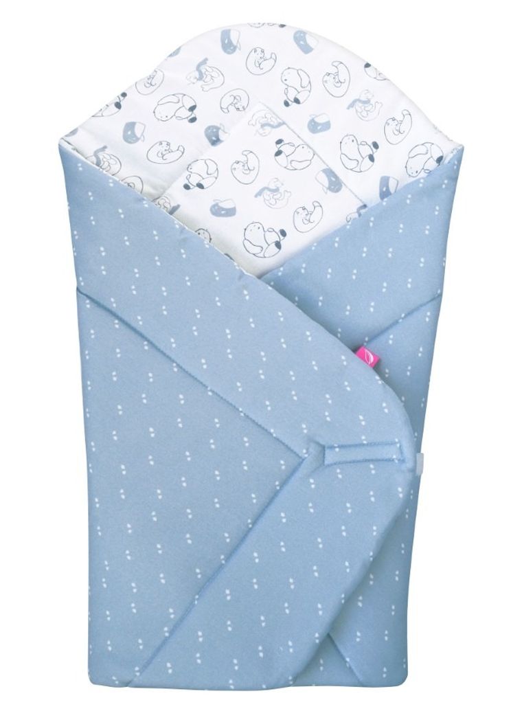 Motherhood, rożek bawełniany, wkład kokosowy, niebieskie misie, 75-75 cm