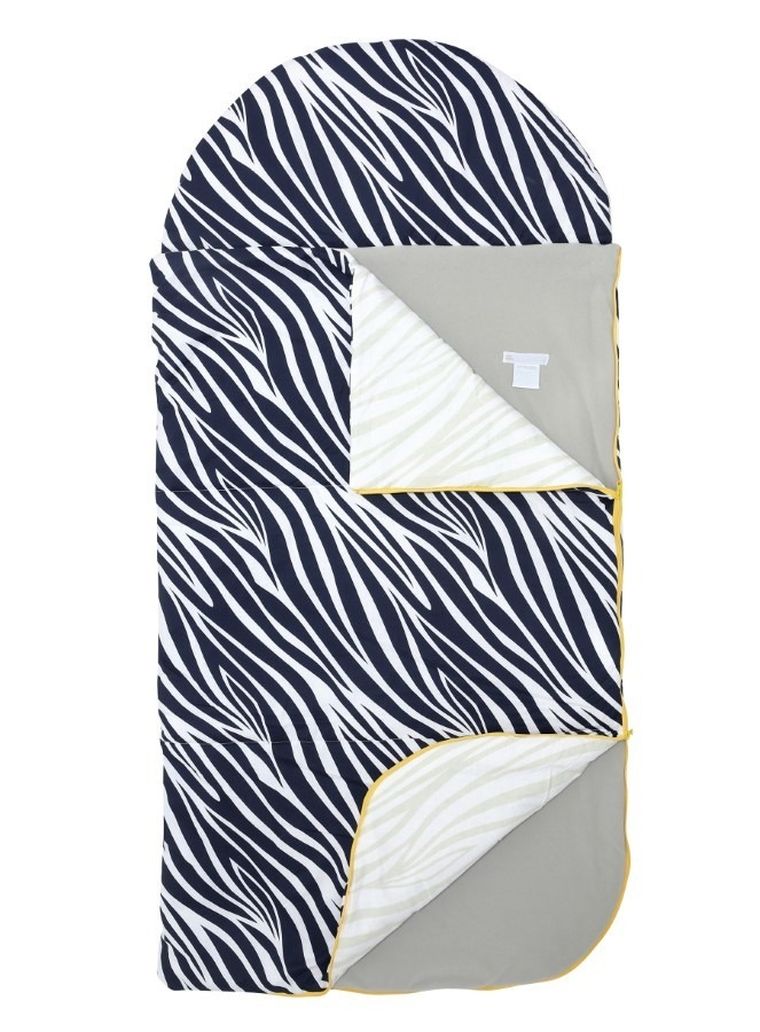 Motherhood, śpiworek przedszkolaka, zebra niebieska