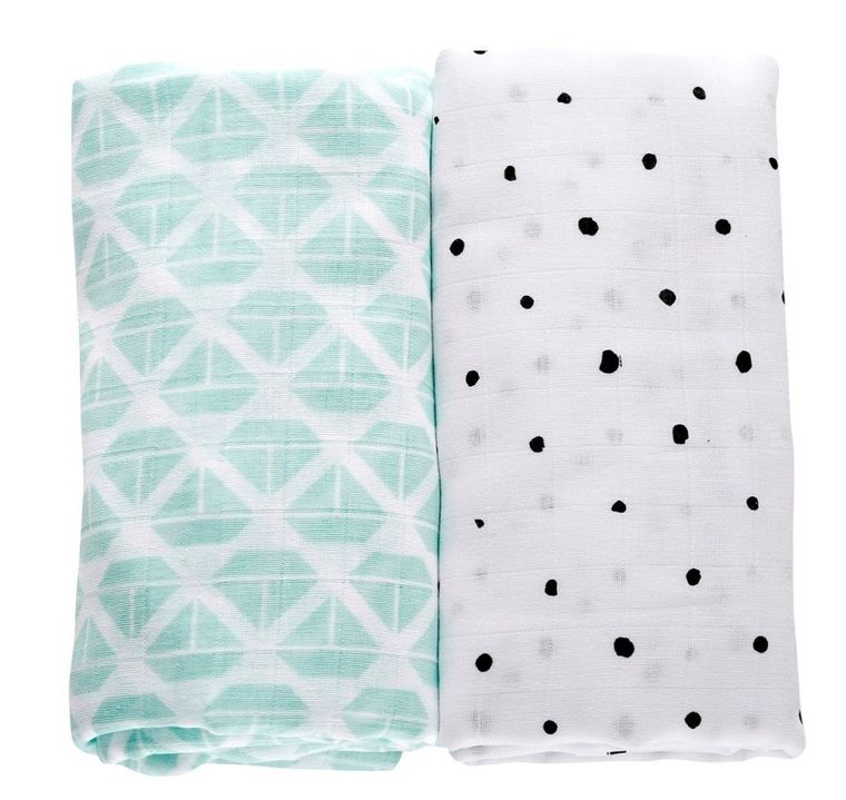 Motherhood, Statki Miętowe, Premium, otulacz muślinowy, bawełniany, 100-120 cm