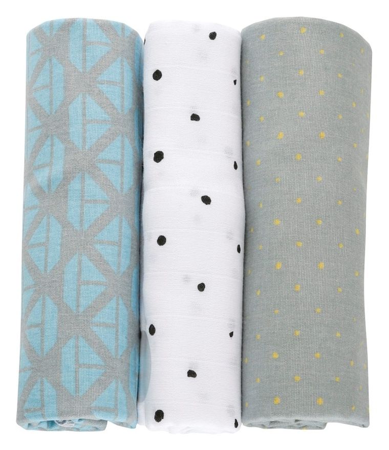 Motherhood, Statki Niebieskie, pieluszka bawełniana, 70-80 cm, 3 szt.