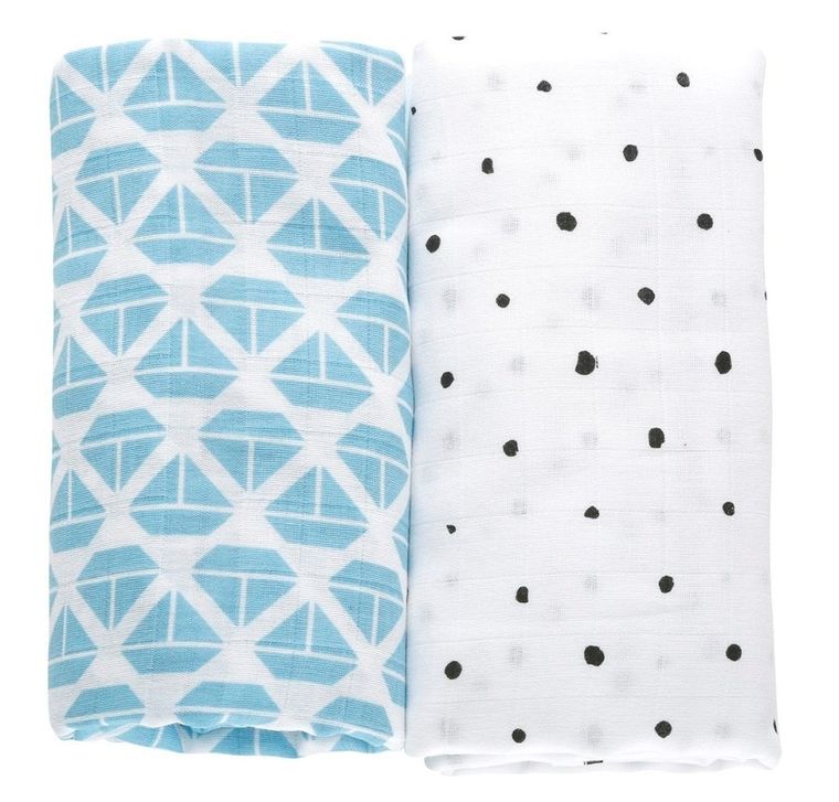 Motherhood, Statki Niebieskie, Premium, otulacz muślinowy, bawełniany, 100-120 cm