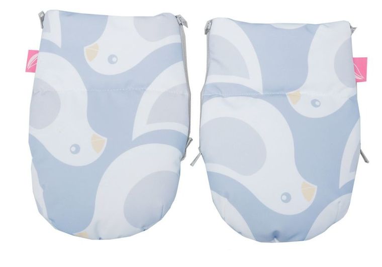 Motherhood, wodoodporne mufki do wózka, 2 szt, ptaszki niebieskie