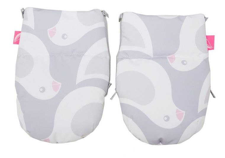 Motherhood, wodoodporne mufki do wózka, 2 szt, ptaszki szare