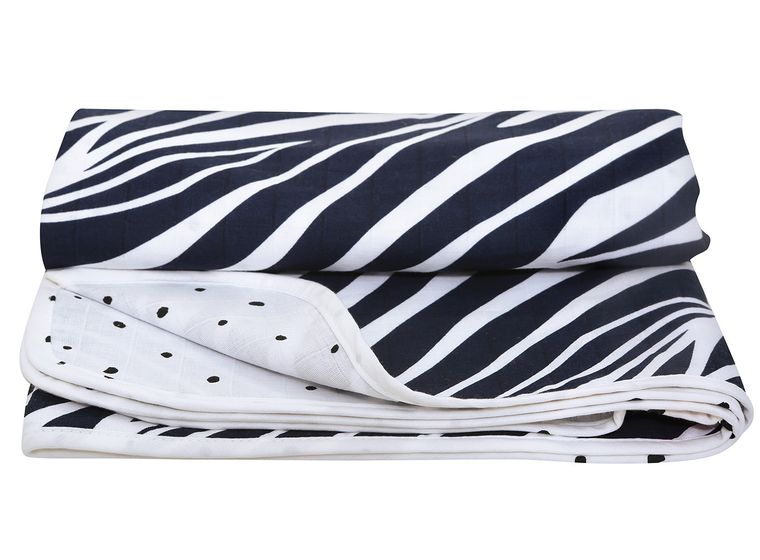 Motherhood, Zebra Niebieska, kocyk muślinowy, dwuwarstwowy, 100-120 cm