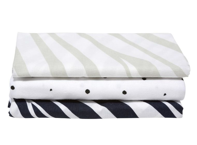 Motherhood, Zebra Niebieska, pieluszka flanelowa, 70-80 cm, 3 szt.