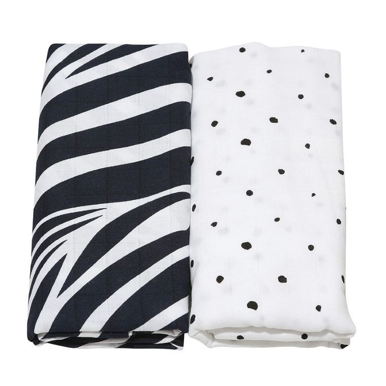 Motherhood, Zebra Niebieska, Premium, pielucha, otulacz muślinowy, 100-120 cm, 2 szt.