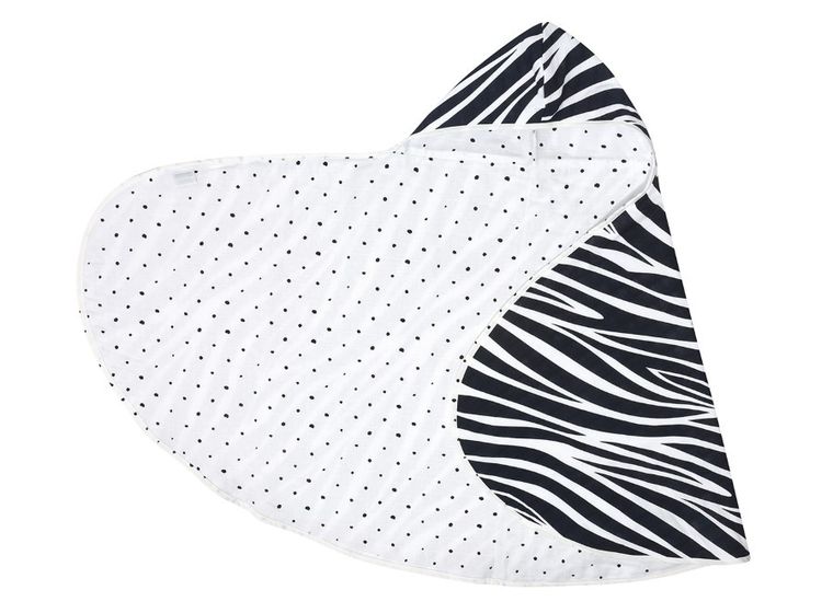 Motherhood, Zebra Niebieska, ręcznik muślinowy z kapturkiem, 65-130 cm