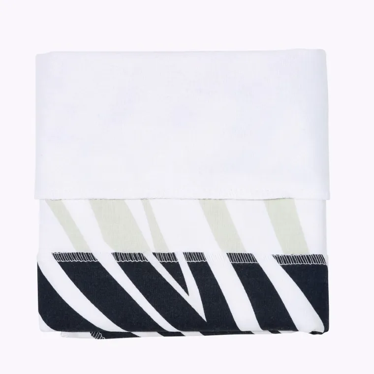 Motherhood, Zebra Niebieska, zestaw: przewijak podręczny + prześcieradło flanelowe, 2 szt.