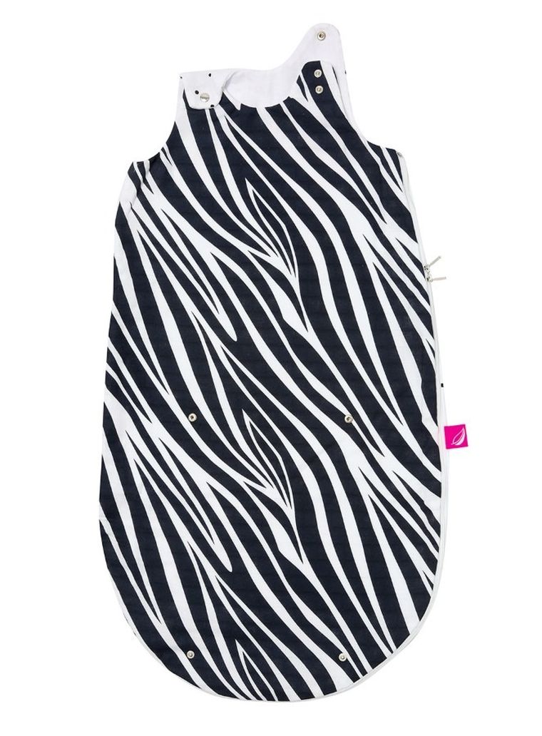 Motherhood, Zebra Niebieska, Zip-A-Round, śpiworek muślinowy 2w1, TOG 0.5, 3-18 m