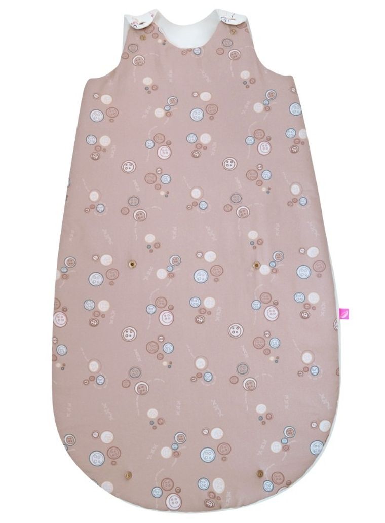 Motherhood, Zip-A-Round, bawełniany śpiworek, 2w1, TOG 2, różowe guziki, 3-18m