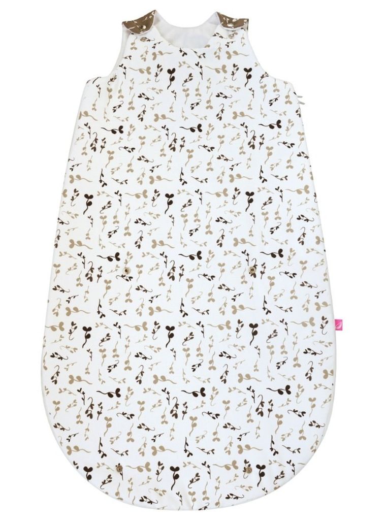 Motherhood, Zip-A-Round, bawełniany śpiworek letni, 2w1, TOG 1, beżowe listki, 3-18m