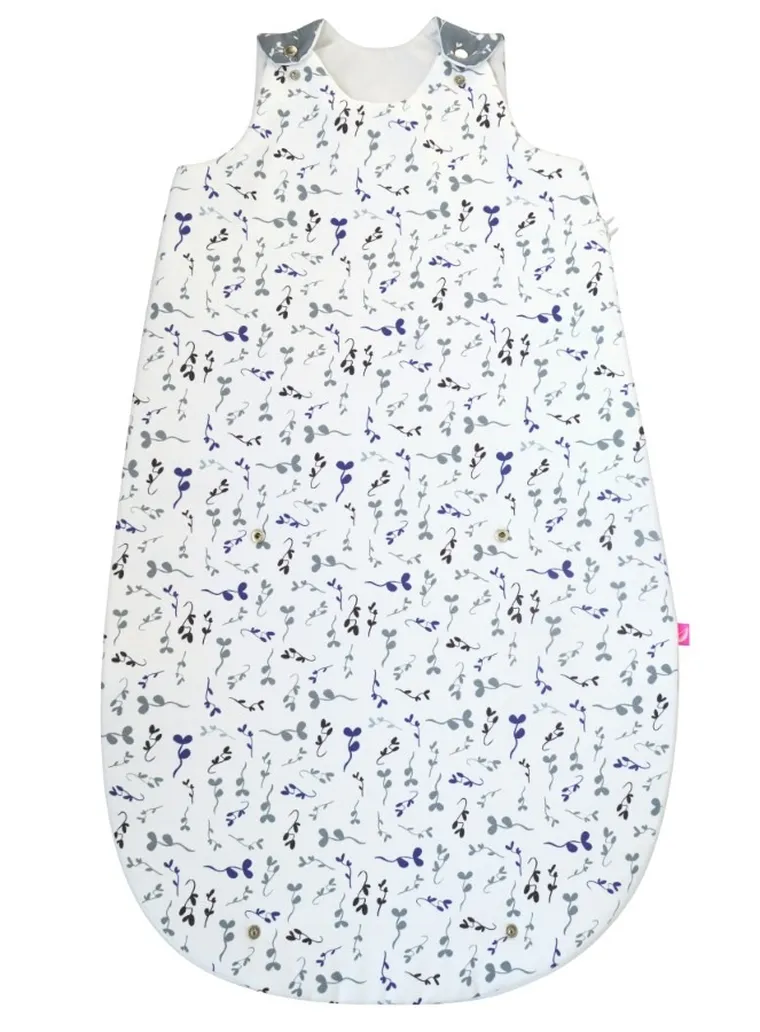 Motherhood, Zip-A-Round, bawełniany śpiworek letni, 2w1, TOG 1, niebieskie listki, 3-18m