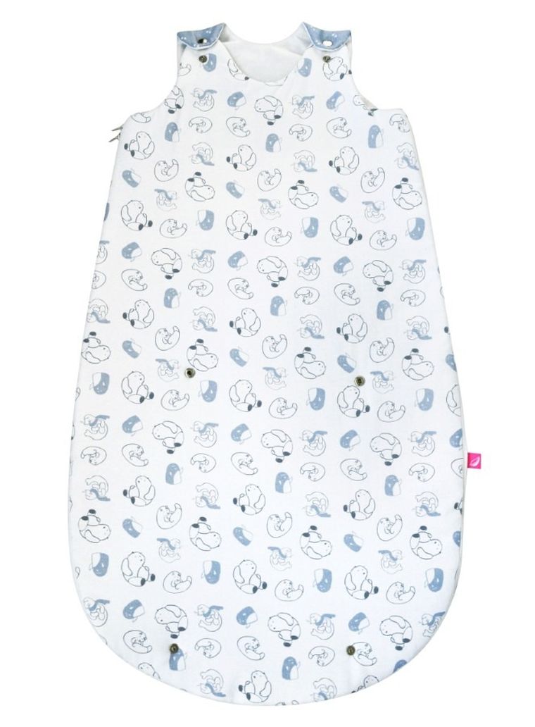 Motherhood, Zip-A-Round, bawełniany śpiworek letni, 2w1, TOG 1, niebieskie misie, 3-18m