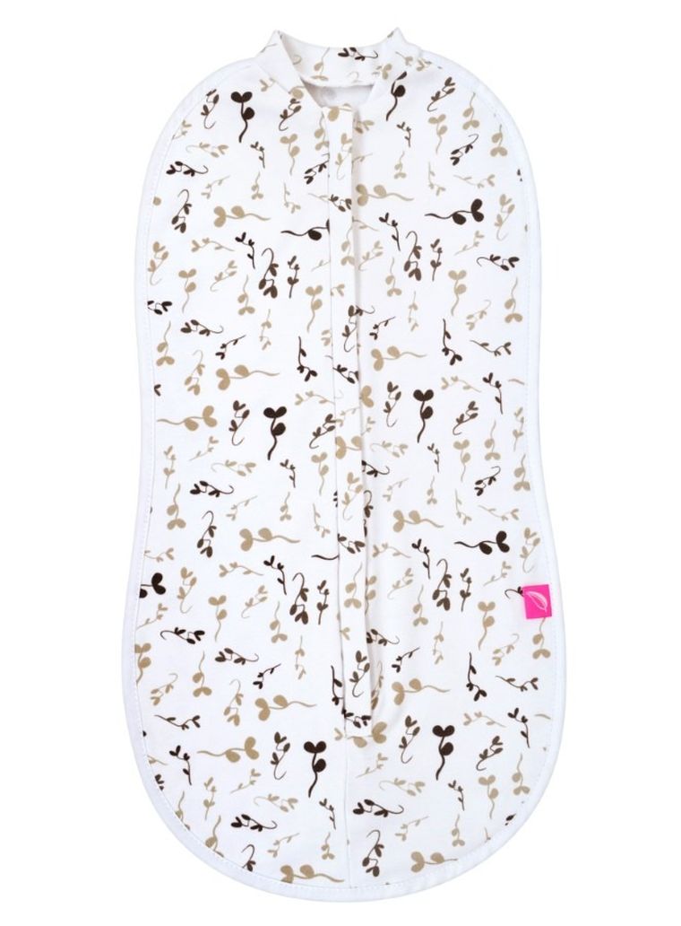 Motherhood, Zip&Swaddle, otulacz, beżowe listki, 5-8 kg