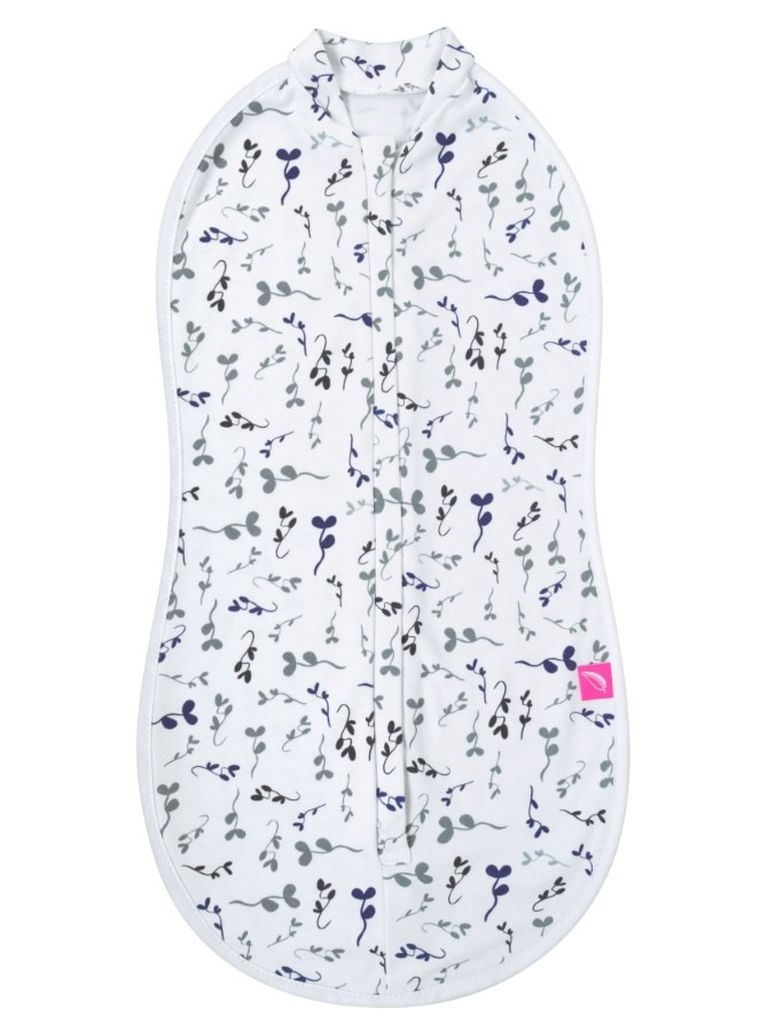 Motherhood, Zip&Swaddle, otulacz, niebieskie listki, 5-8 kg