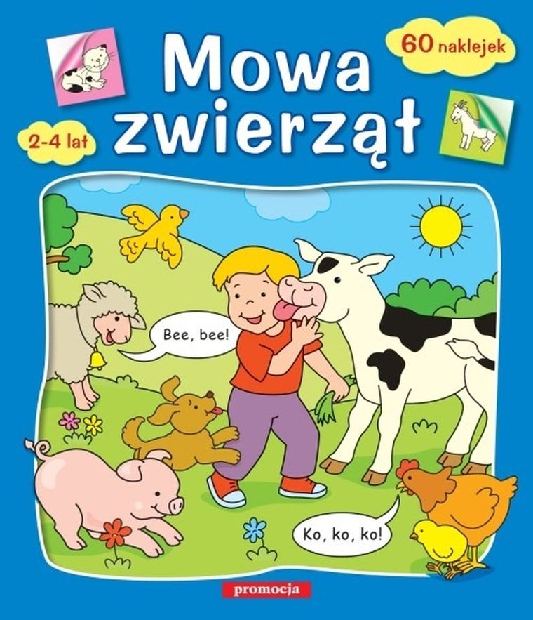 Mowa zwierząt. 60 naklejek. 2-4 lata