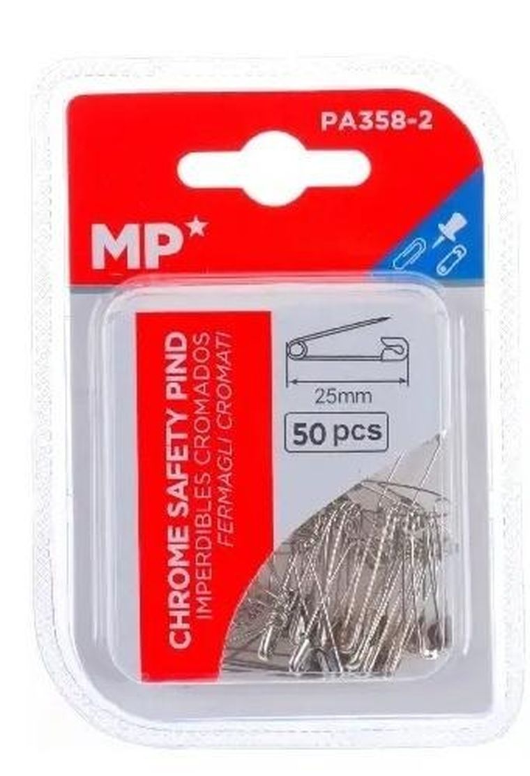 MP Main Paper, agrafki, srebrne, 25 mm, 50 szt.