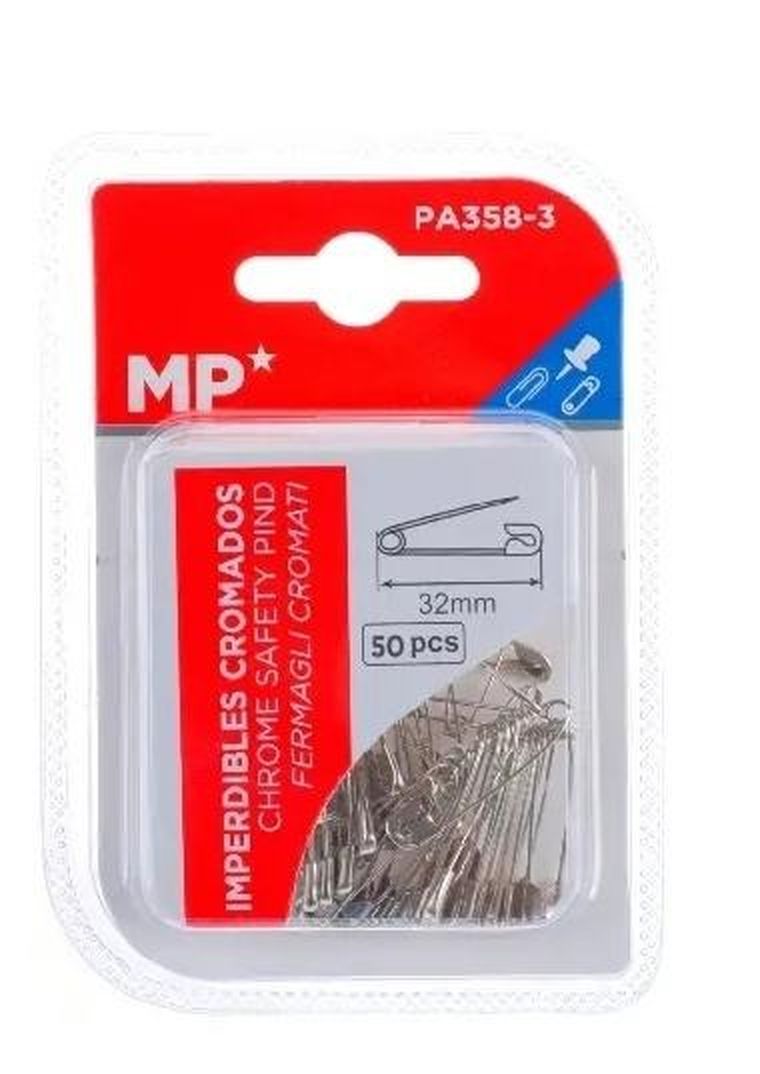 MP Main Paper, agrafki, srebrne, 32 mm, 50 szt.