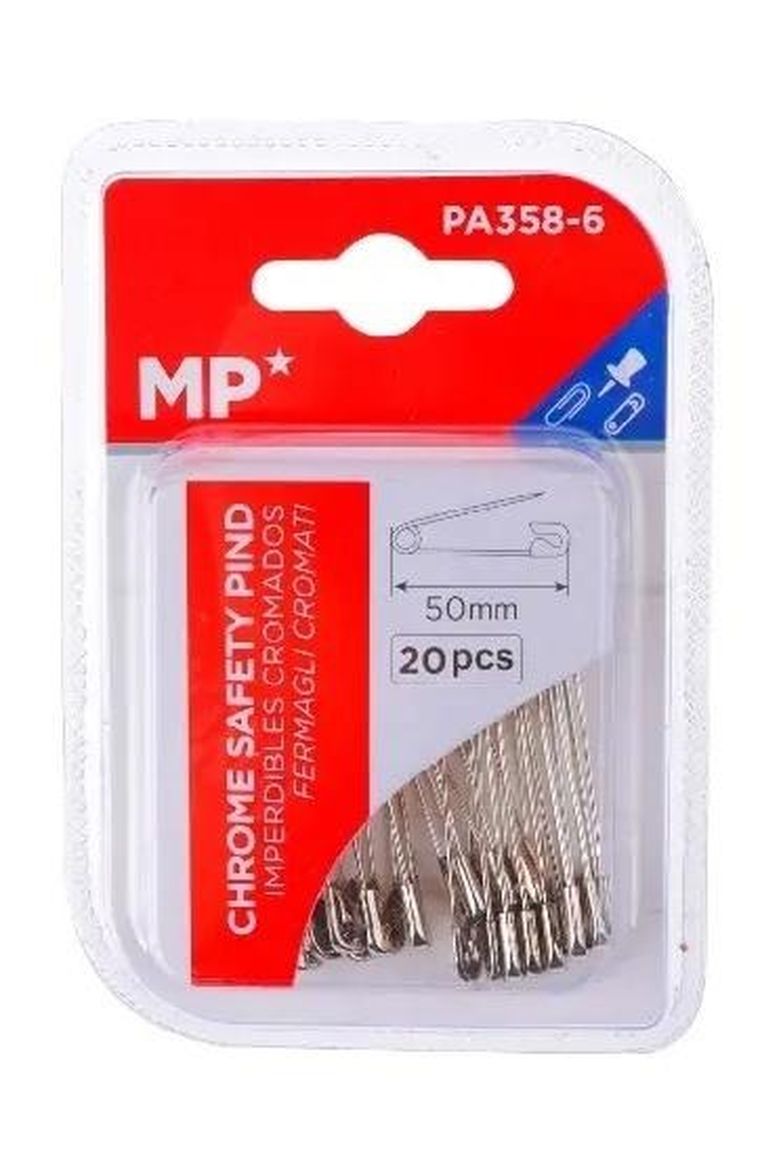 MP Main Paper, agrafki, srebrne, 50 mm, 20 szt.
