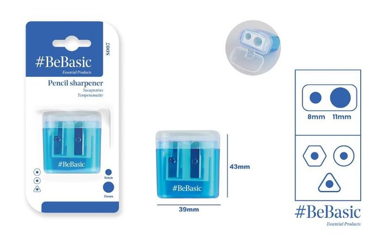 MP Main Paper, BeBasic, temperówka podwójna z pojemnikiem i pokrywką