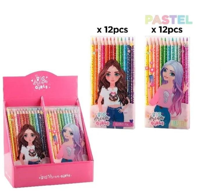MP Main Paper, Big Dream Girls, kredki ołówkowe, 12 kolorów