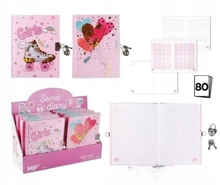 MP Main Paper, Big Dream Girls, notes z kłódką, 178-130 mm, 1 szt.