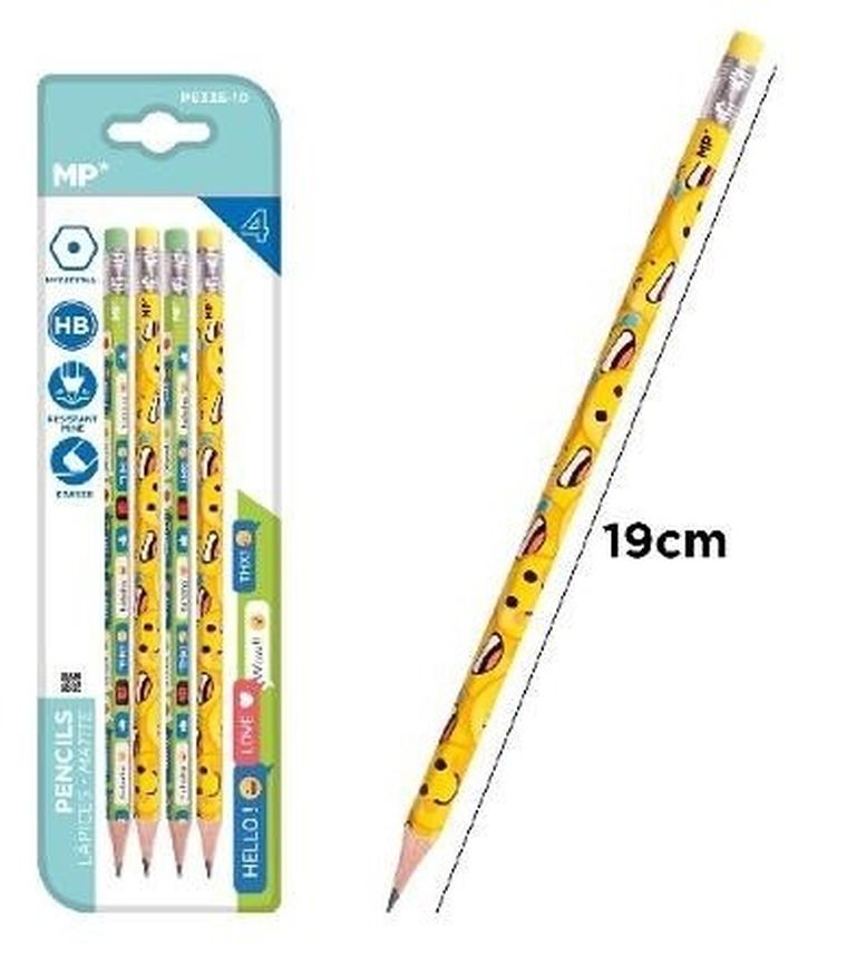 MP Main Paper, Candy Color, ołówki, HB, 4 szt.