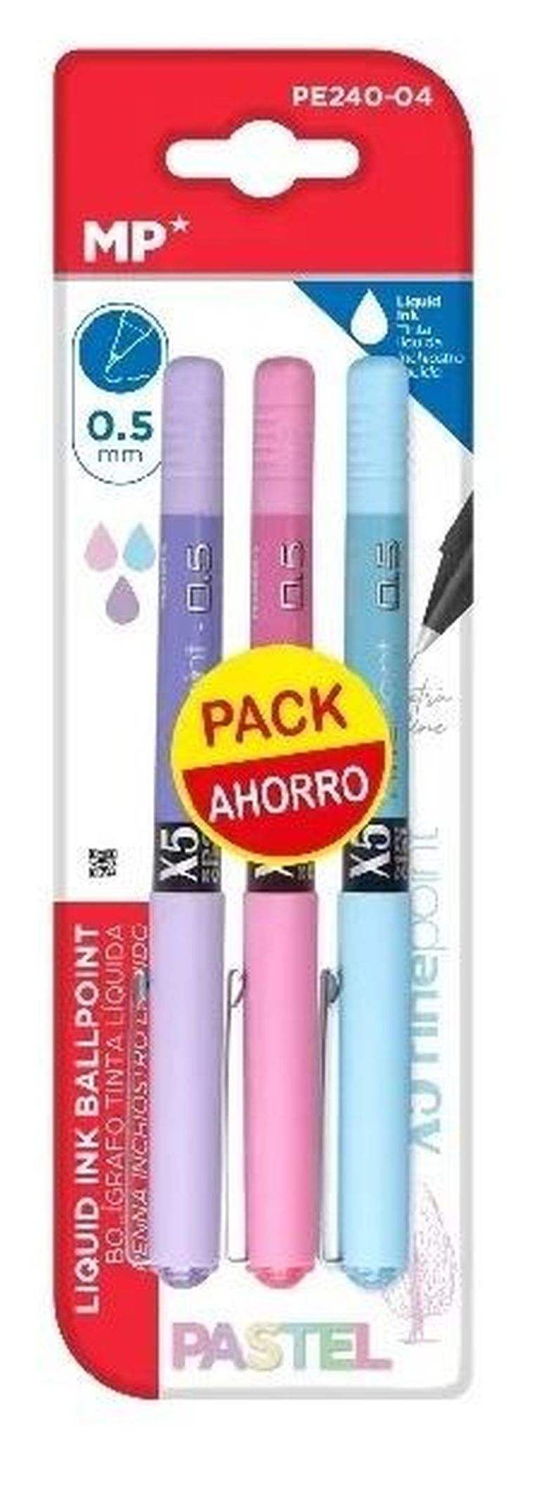 MP Main Paper, cienkopis, pastelowy, 0,5 mm, 3 szt.