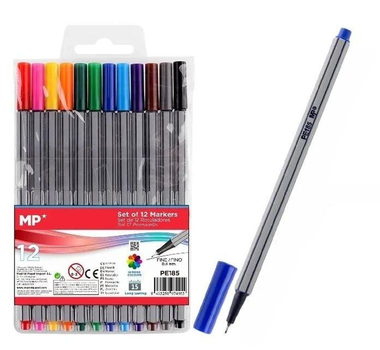 MP Main Paper, cienkopisy, 0.4 mm, 12 kolorów
