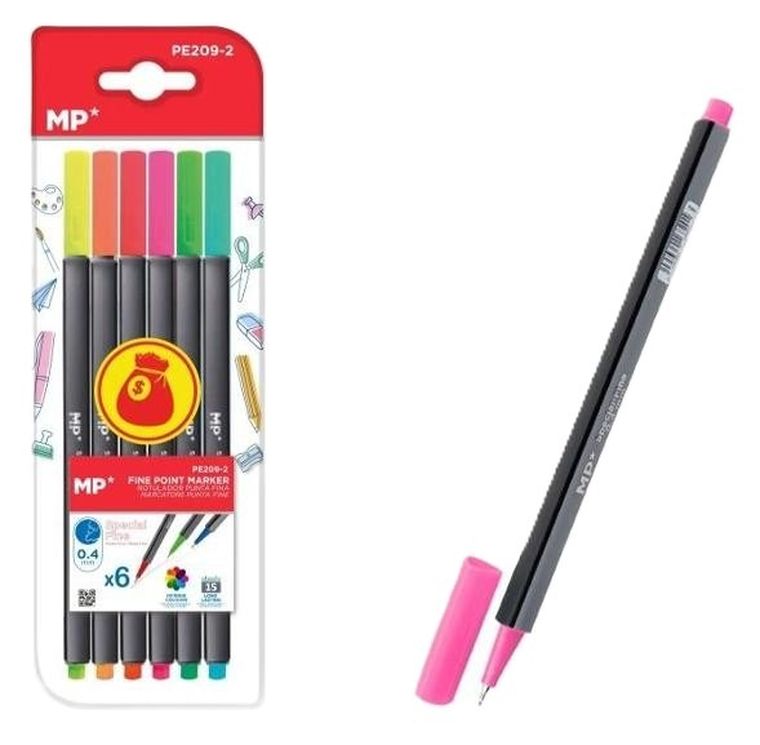 MP Main Paper, cienkopisy, 0.4 mm, 6 kolorów