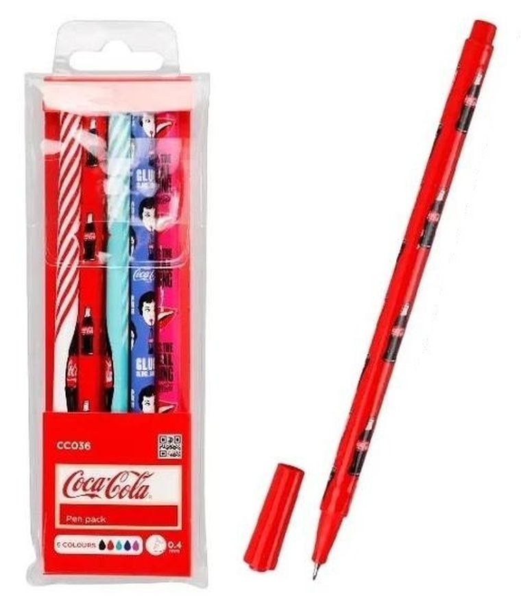 MP Main Paper, Coca-Cola, cienkopisy, 0,4 mm, 5 szt.