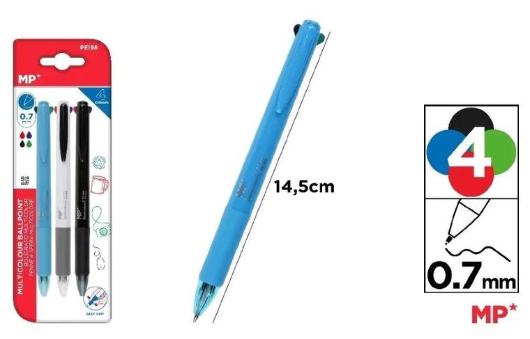 MP Main Paper, długopis 4-kolorowy, 0.7 mm, 3 szt.