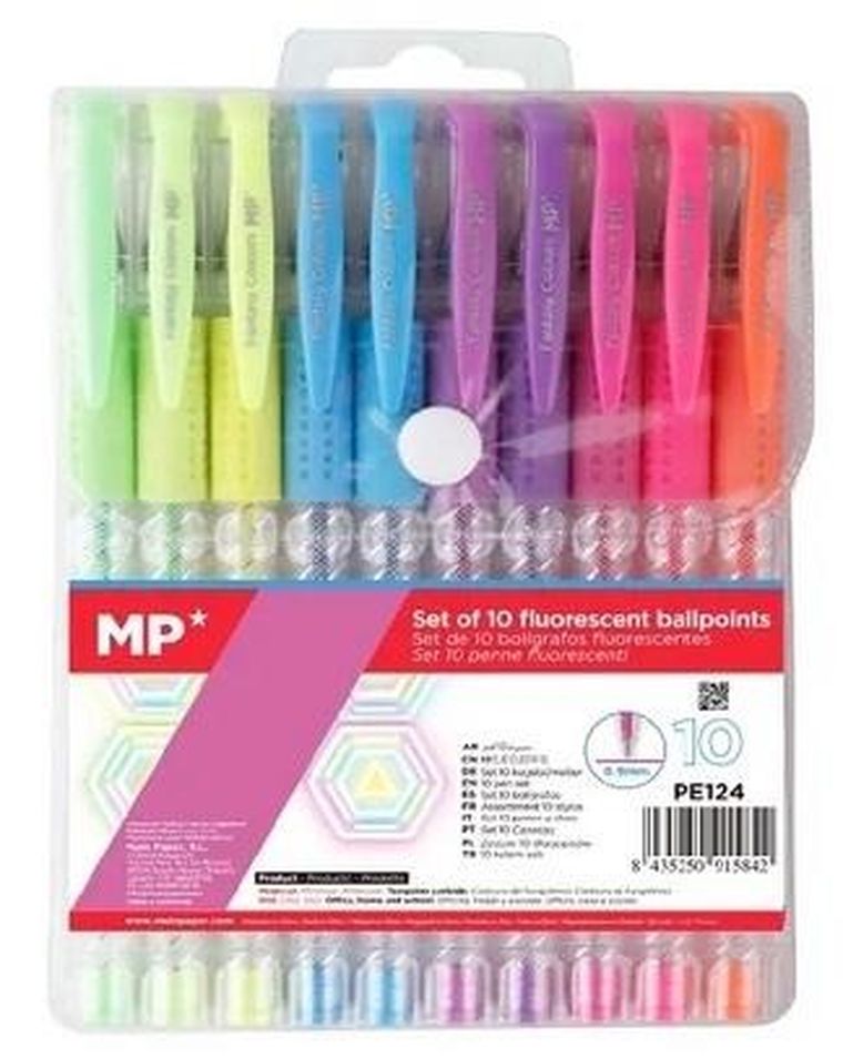 MP Main Paper, długopis fluorescencyjny, 10 kolorów, 0,7 mm