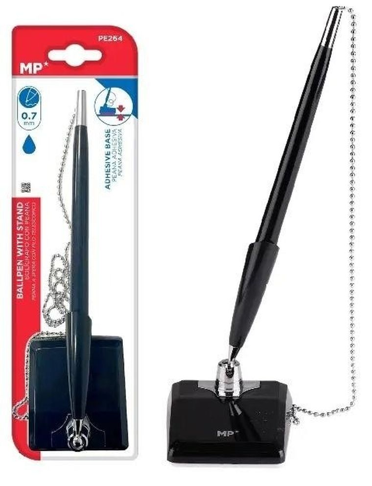 MP Main Paper, długopis recepcyjny ze stojakiem, niebieski