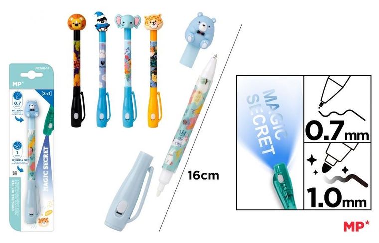 MP Main Paper, długopis szpiegowski UV, Safari, Miś, Pingwin, 1 szt.