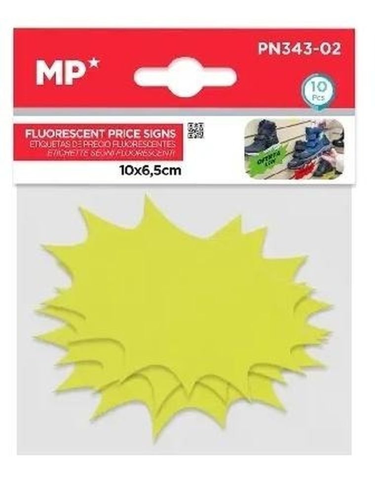 MP Main Paper, etykiety cenowe, fluorescencyjne, żółte, 100-65 mm