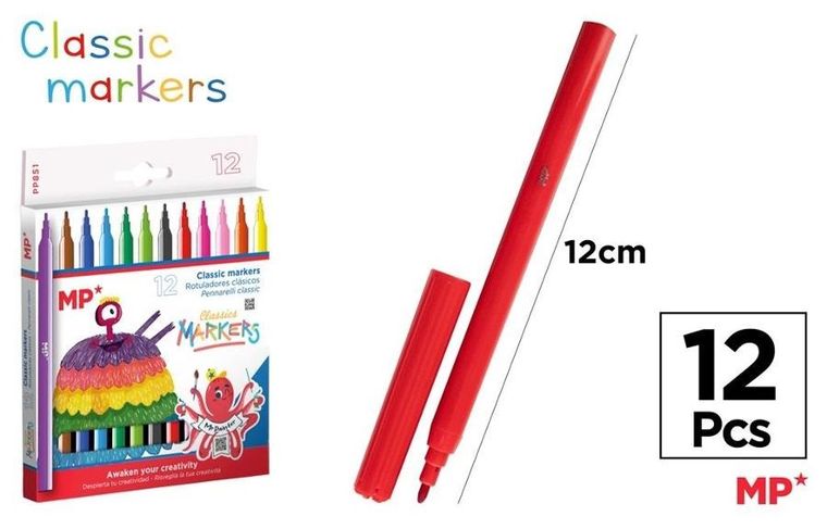 Mp Main Paper, flamastry, 12 kolorów