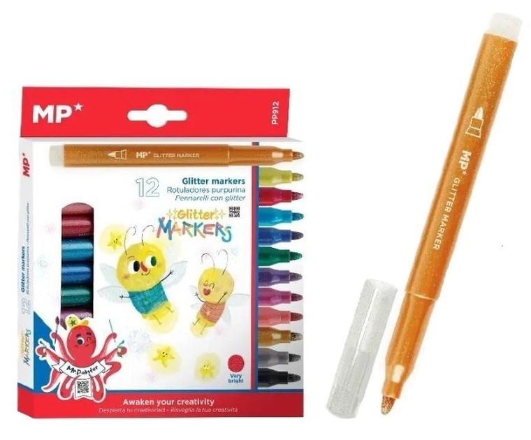MP Main Paper, flamastry brokatowe, 12 kolorów