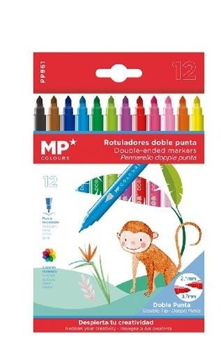 Mp Main Paper, flamastry dwustronne, 12 kolorów
