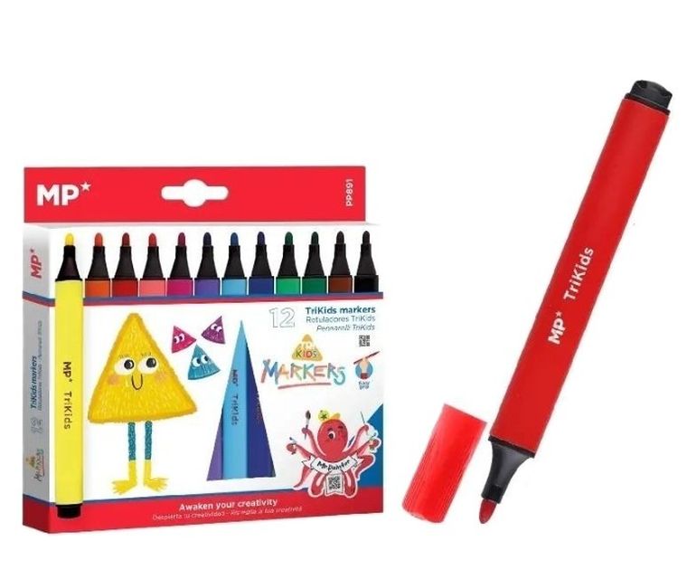 MP Main Paper, flamastry szkolne, trójkątne, 12 kolorów
