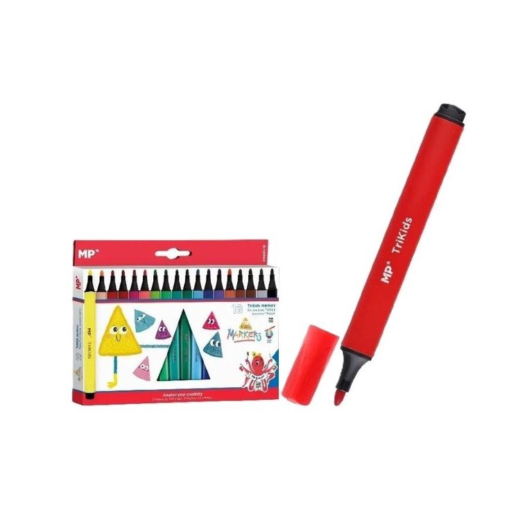 MP Main Paper, flamastry szkolne, trójkątne, 18 kolorów