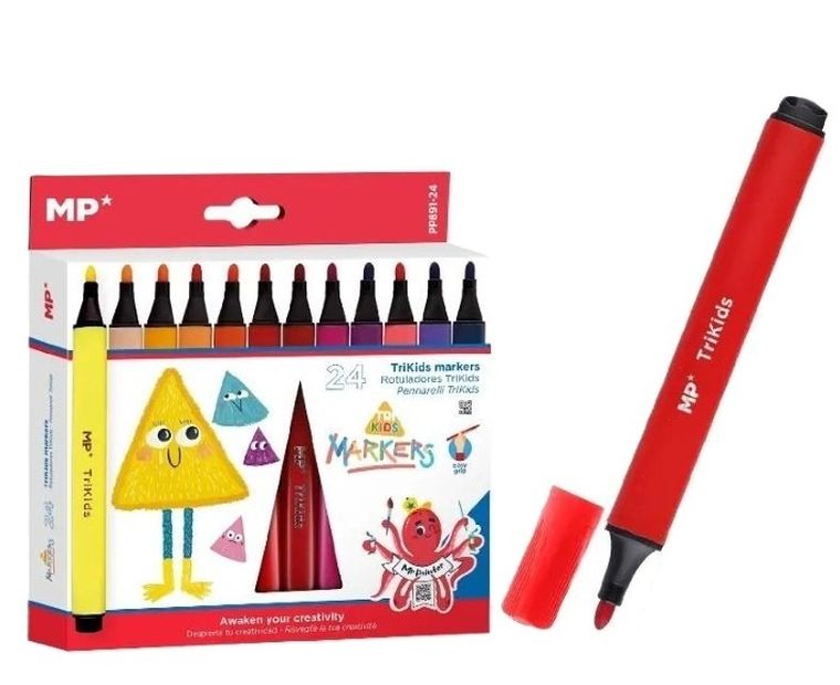 MP Main Paper, flamastry szkolne, trójkątne, 24 kolory